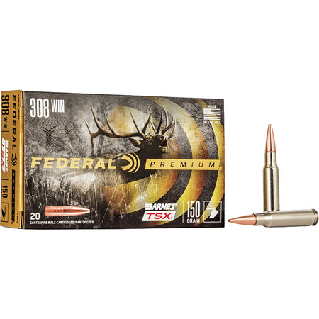 Federal Premium Barnes TSX 150 Grain .308 Win / 7.62x51mm 2820 fps 029465097189