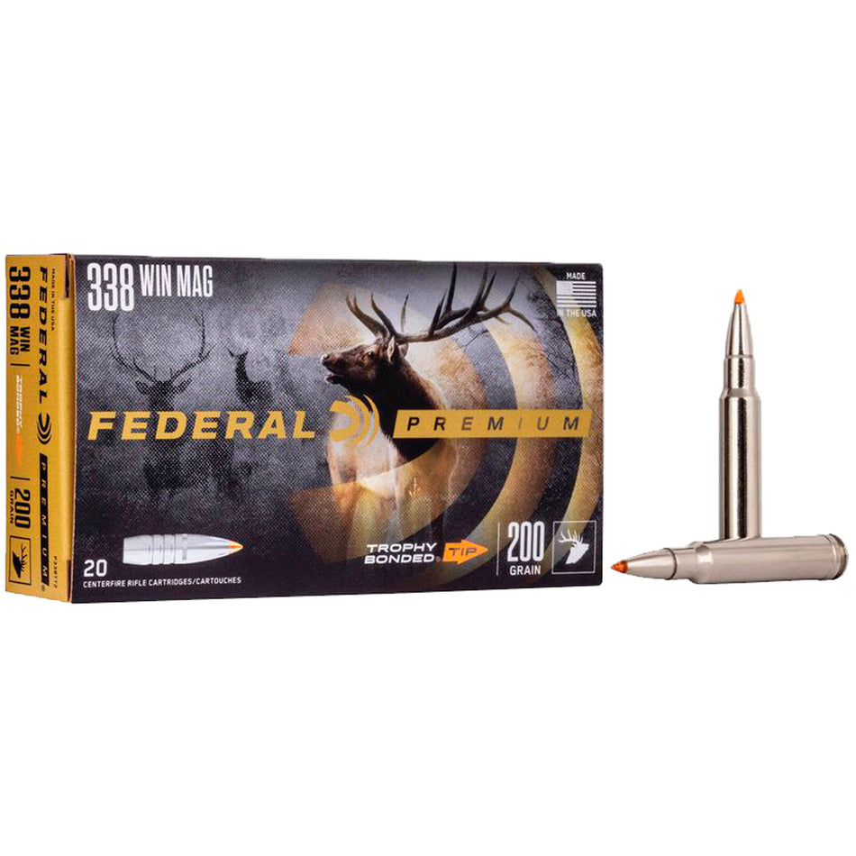 Federal .338 Winchester Magnum Vital-Shok 200 grain Trophy Bonded Tip ammunition