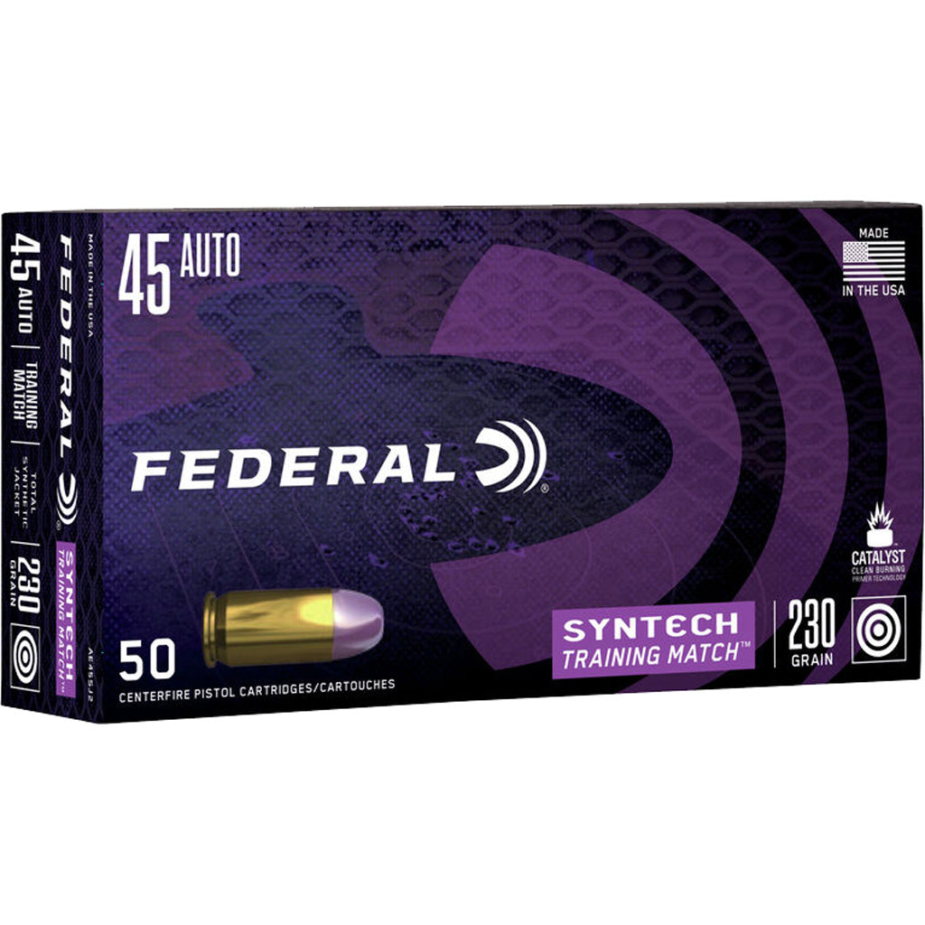 Federal Syntech Training Match Training Match Total Syntech Jacket Flat Nose 230 Grain .45 ACP/Auto 890 fps 604544650068