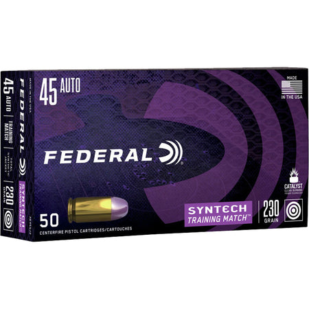 Federal Syntech Training Match Training Match Total Syntech Jacket Flat Nose 230 Grain .45 ACP/Auto 890 fps 604544650068
