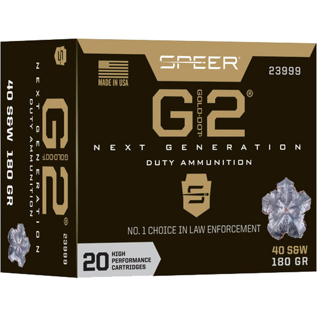 Speer Gold Dot G2 Hollow Point 180 Grain .40 S&W 1015 fps 604544653304