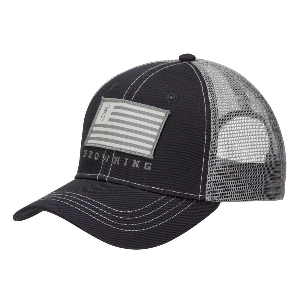 Browning Patriot Snapback Cap Slate Grey with Browning Flag Patch