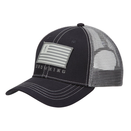 Browning Patriot Snapback Cap Slate Grey with Browning Flag Patch