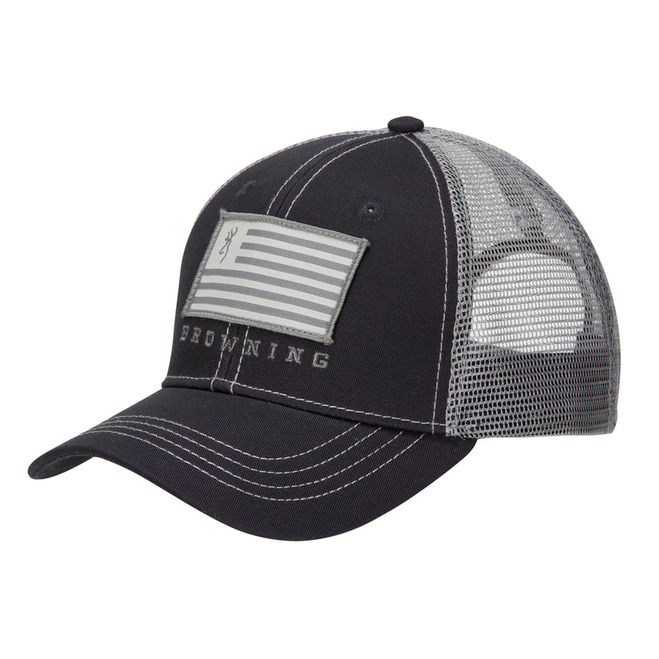 Browning Patriot Snapback Cap Slate Grey with Browning Flag Patch