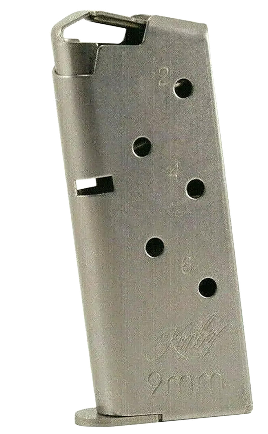 Kimber Micro 9 9mm Luger 6-Round Flush Fit Silver Stainless Magazine