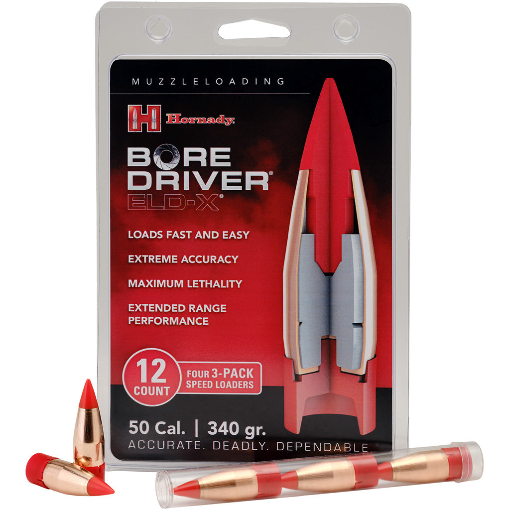 Hornady Bore Driver Muzzleloader ELD-X Bullet 50 Caliber 340 Grain 12 rd.