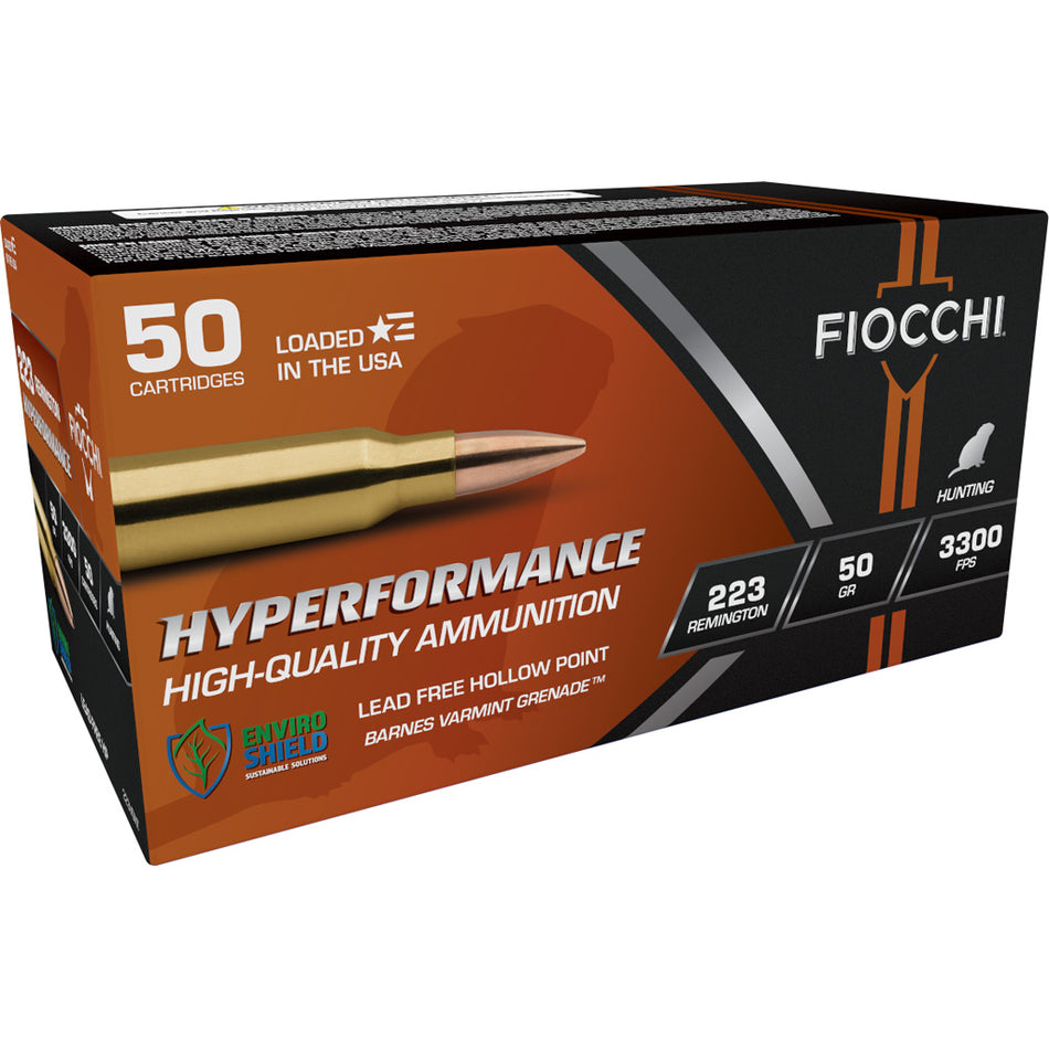 Fiocchi Hyperformance Barnes Varmint Grenade 50 Grain .223 Remington 3300 fps 762344711041