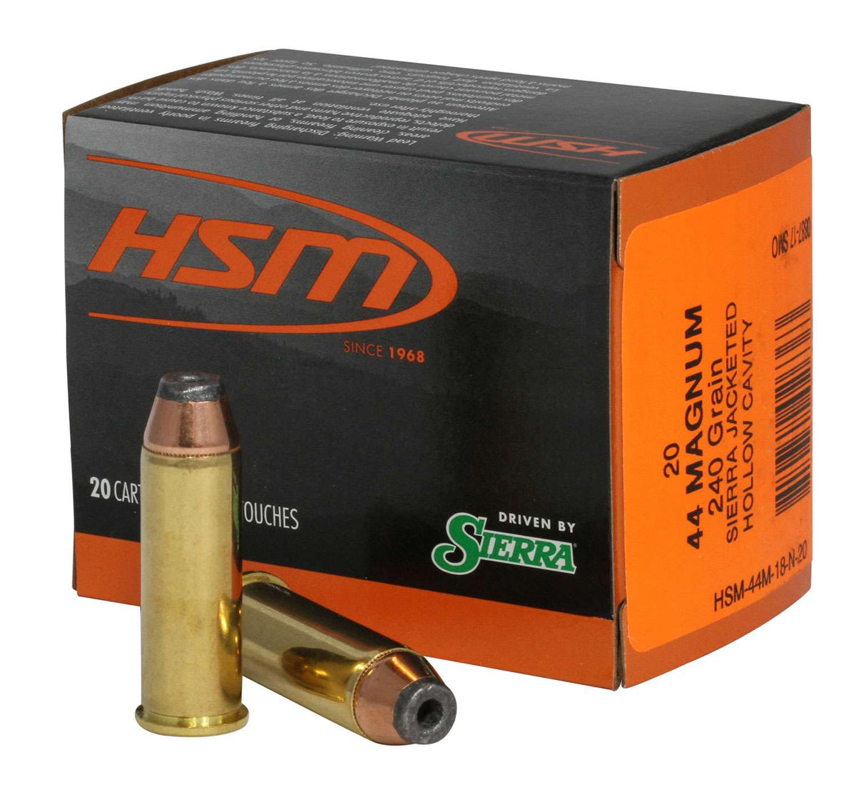 HSM .44 Magnum Pro Pistol 240 grain Jacketed Hollow Cavity ammunition