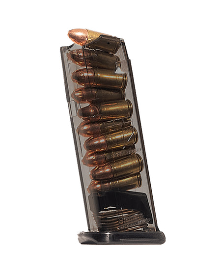 ETS SMKGLK43X 9mm 10rd Flush Mag for Glock 43X Translucent Smoke