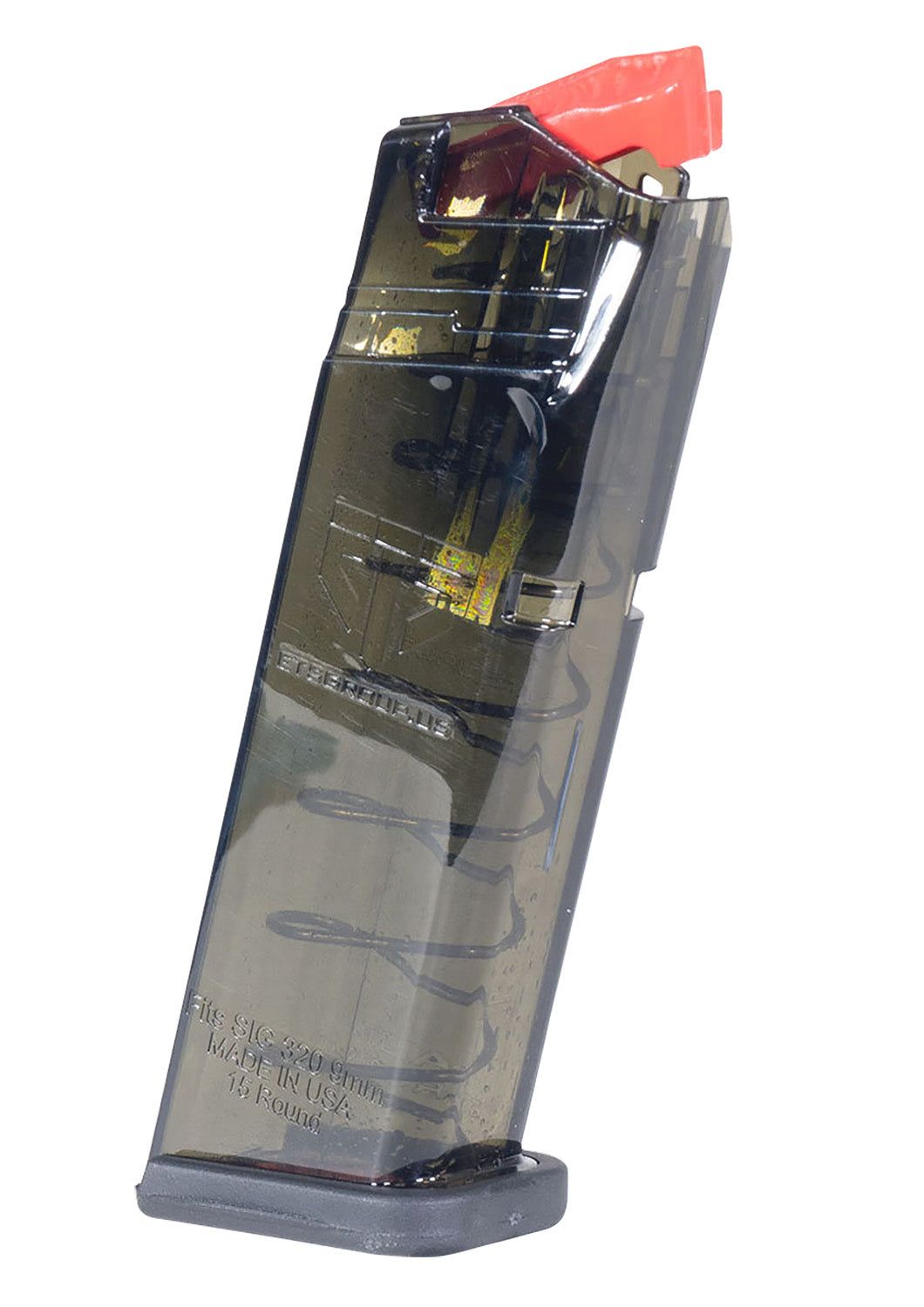 ETS OMGSG932015 9mm 15rd Omega Mag for Sig P320 Smoke Polymer