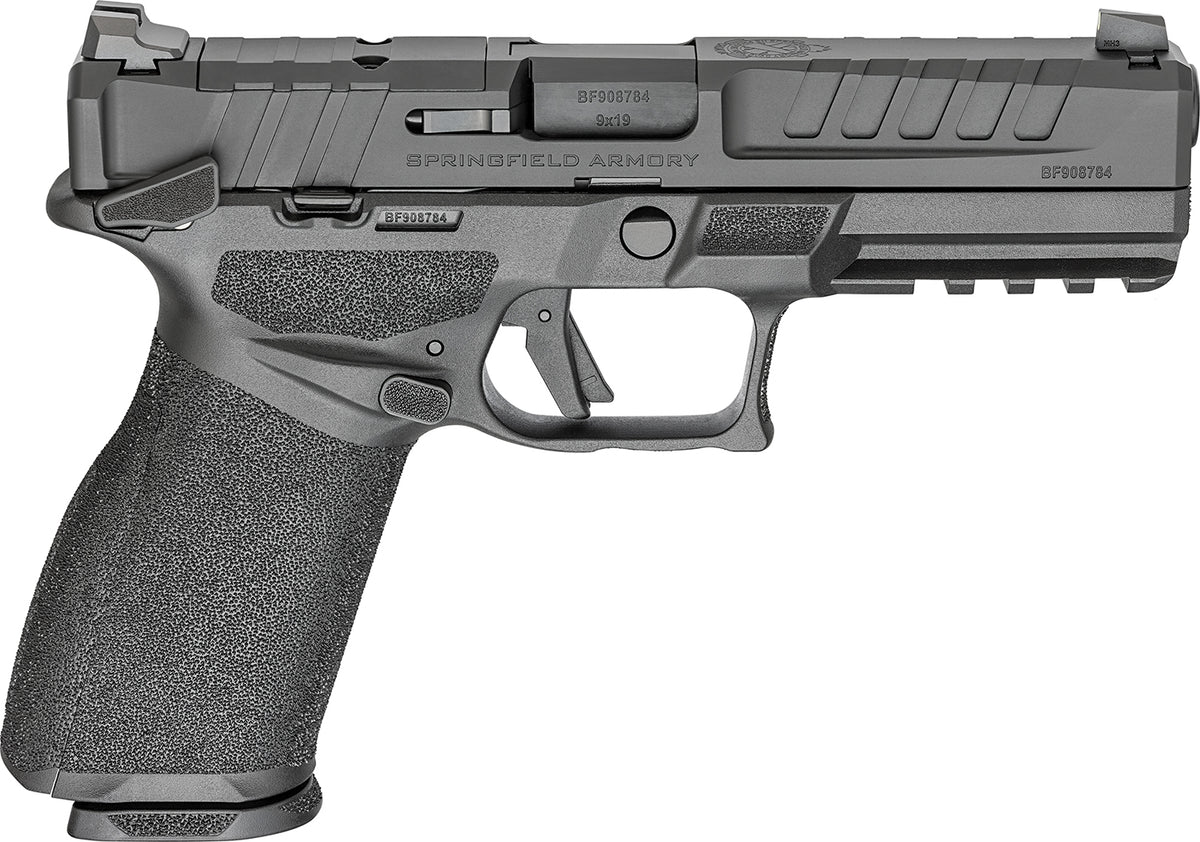 Springfield Armory EC9459BMSLCU Echelon 9mm Luger 10+1 4.50" Black Melonite Steel Barrel, Black Melonite Optic Ready/Serrated Steel Slide, Black Polymer Frame w/Picatinny Rail