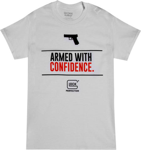 Glock White Short Sleeve Shirt Armed With Confidence Extra Large