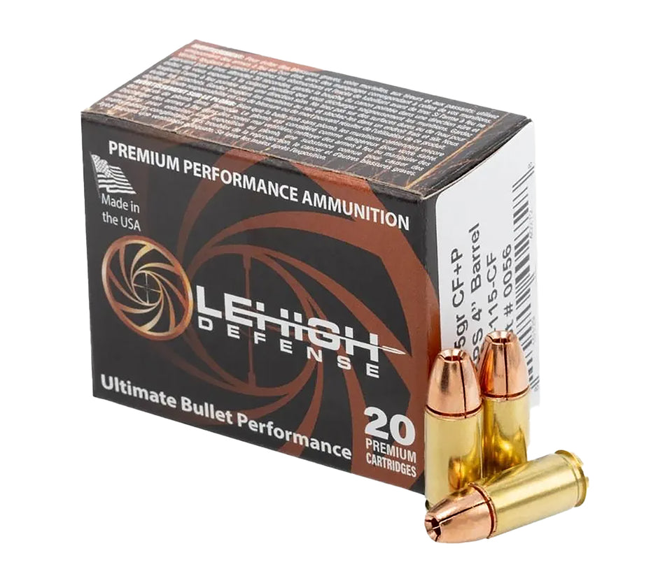Lehigh Defense 9mm Luger / Parabellum  115 grain Fragmenting Hollow Point ammunition