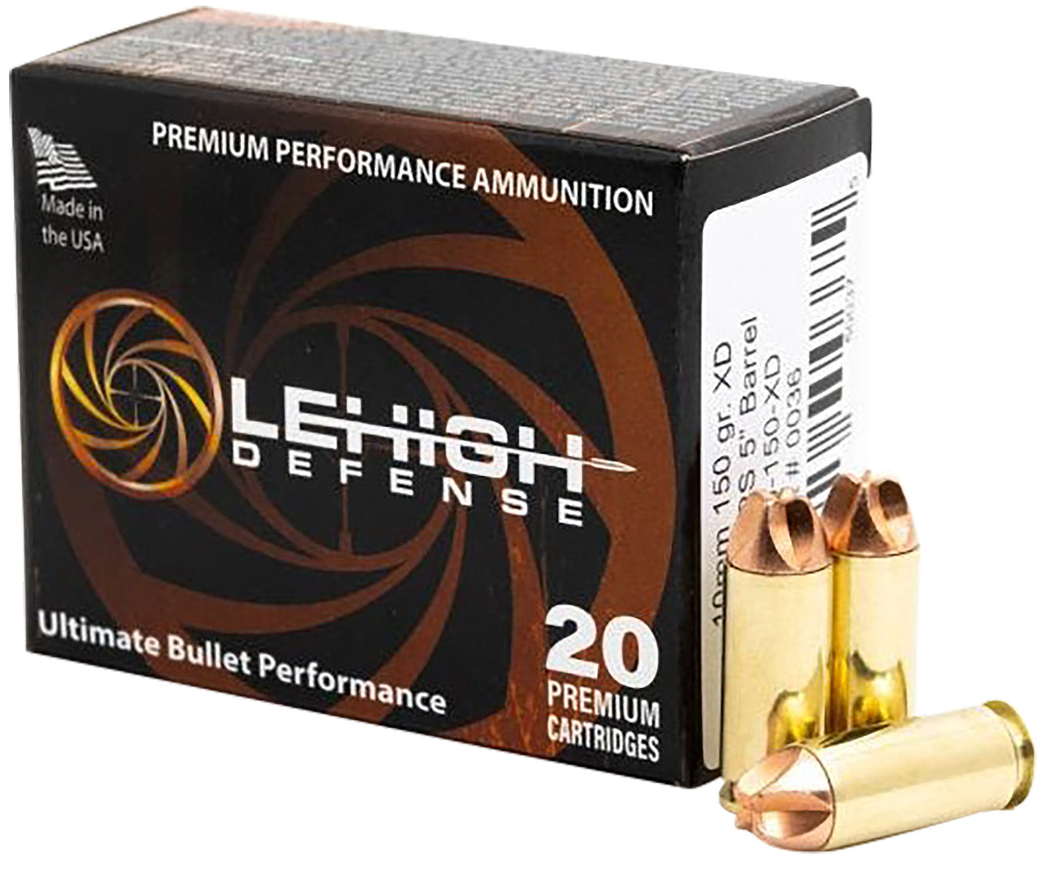 Wilson Combat 10mm Auto Lehigh Defense XD 150 grain Fluid Transfer Monolithic ammunition