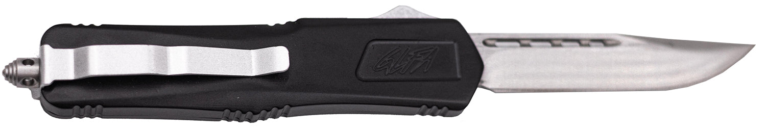 Great Lakes Firearms GLKMDSMTBLK OTF Automatic Knife 3.50" Steel Blade, Black Cerakote Aluminum