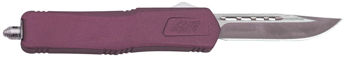 Great Lakes Firearms GLKMDSMTCHY OTF Automatic Knife 3.50" Steel Blade, Black Cherry Cerakote Aluminum