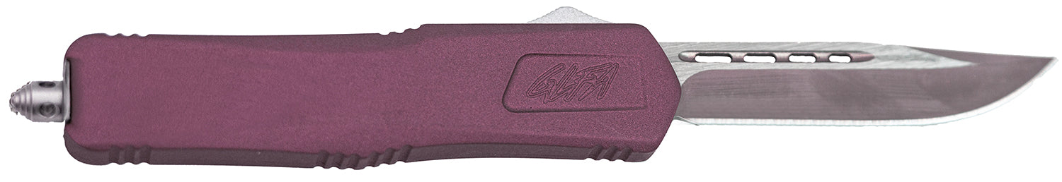 Great Lakes Firearms GLKMDSMTCHY OTF Automatic Knife 3.50" Steel Blade, Black Cherry Cerakote Aluminum