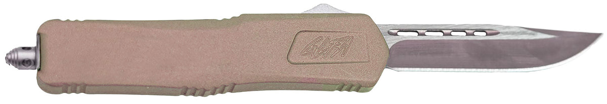 Great Lakes Firearms Medium OTF Spring-Assisted Knife 3.50" Steel Blade FDE Cerakote Handle