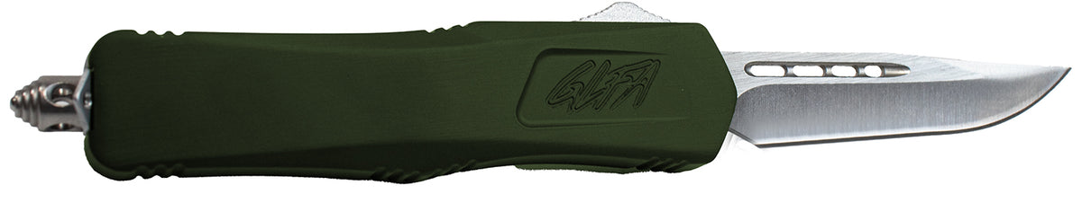 Great Lakes Firearms Medium OTF Spring-Assisted Knife 3.50" Steel Blade OD Green Cerakote Handle