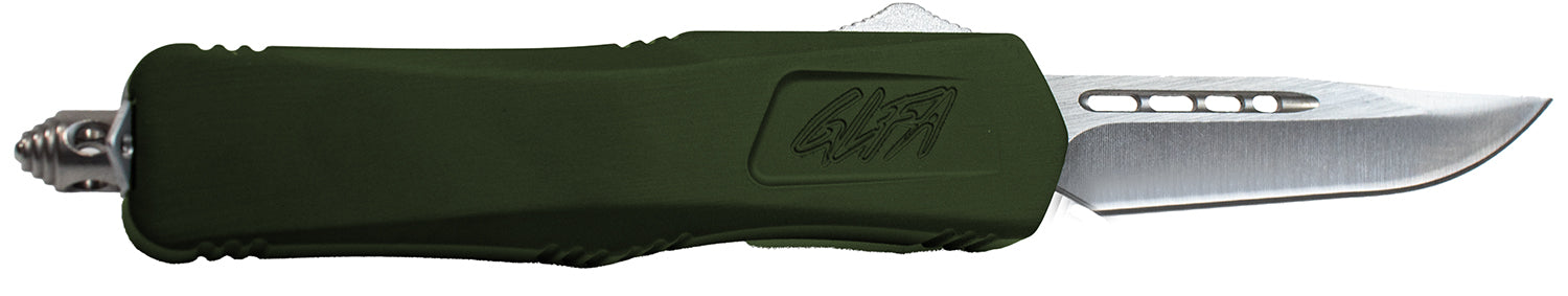 Great Lakes Firearms Medium OTF Spring-Assisted Knife 3.50" Steel Blade OD Green Cerakote Handle