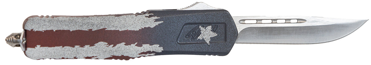 Great Lakes Firearms Medium OTF Spring-Assisted Knife 3.50" Steel Blade American Flag Cerakote Handle