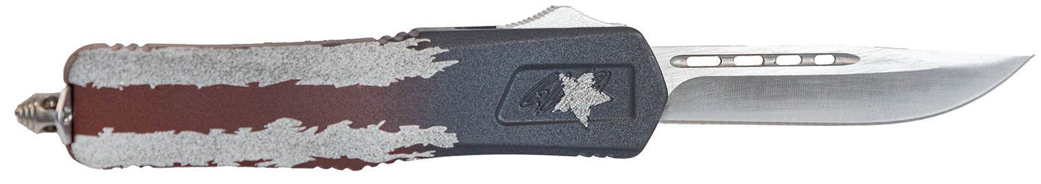 Great Lakes Firearms Medium OTF Spring-Assisted Knife 3.50" Steel Blade American Flag Cerakote Handle