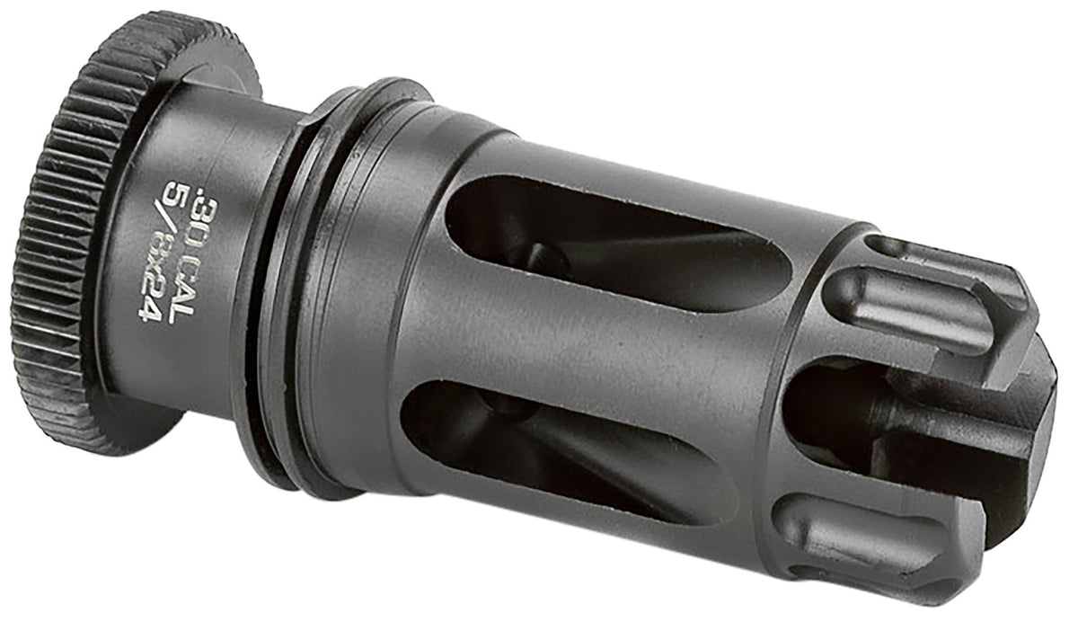 Griffin Armament DLFC30C5824 7.62mm Dual-Lok Flash Comp QD Muzzle Device 5/8-24 Black Nitride Stainless