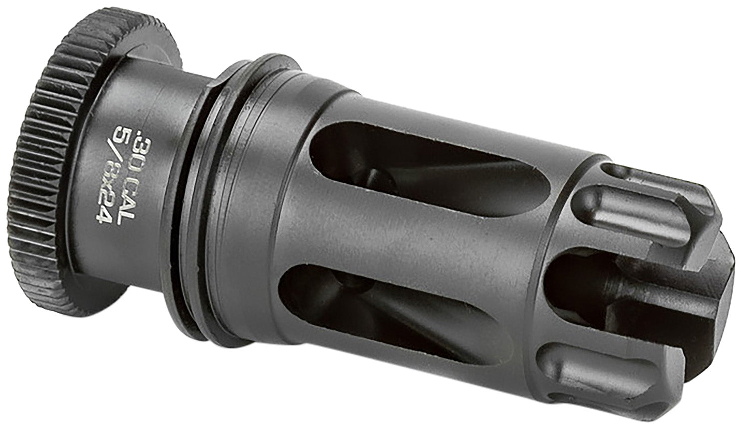 Griffin Armament DLFC30C5824 7.62mm Dual-Lok Flash Comp QD Muzzle Device 5/8-24 Black Nitride Stainless