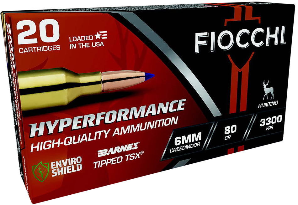 Fiocchi 6mm Creedmoor  80 grain Lead Free Ballistic Tip ammunition