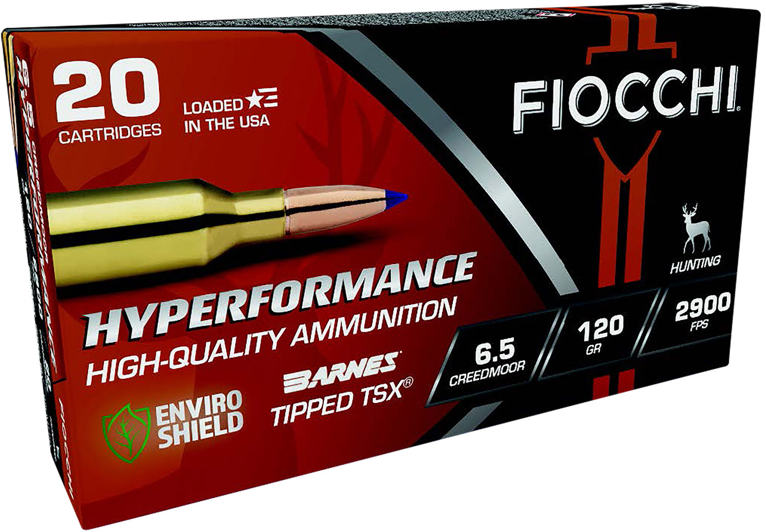 Fiocchi 6.5mm Creedmoor Hyperformance Hunt 120 grain Lead Free Ballistic Tip ammunition