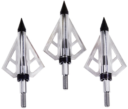 Allen 14625 Optimus Fixed Broadhead Stainless Steel 3-Blade Silver 3 Pack