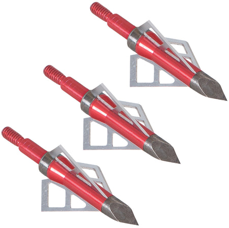 Allen 14696 Velox Photon 3-Blade Archery Broadhead Red Stainless Steel 3 Pack