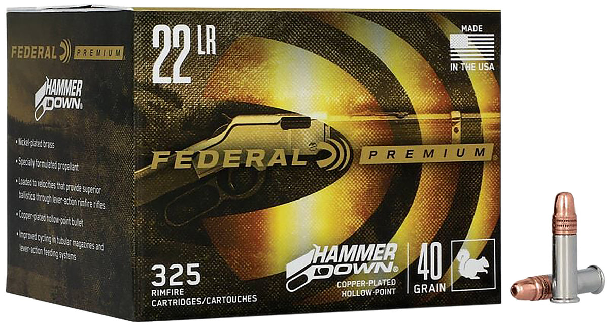 Federal .22 Long Rifle HammerDown 40 grain Plated Hollow Point ammunition