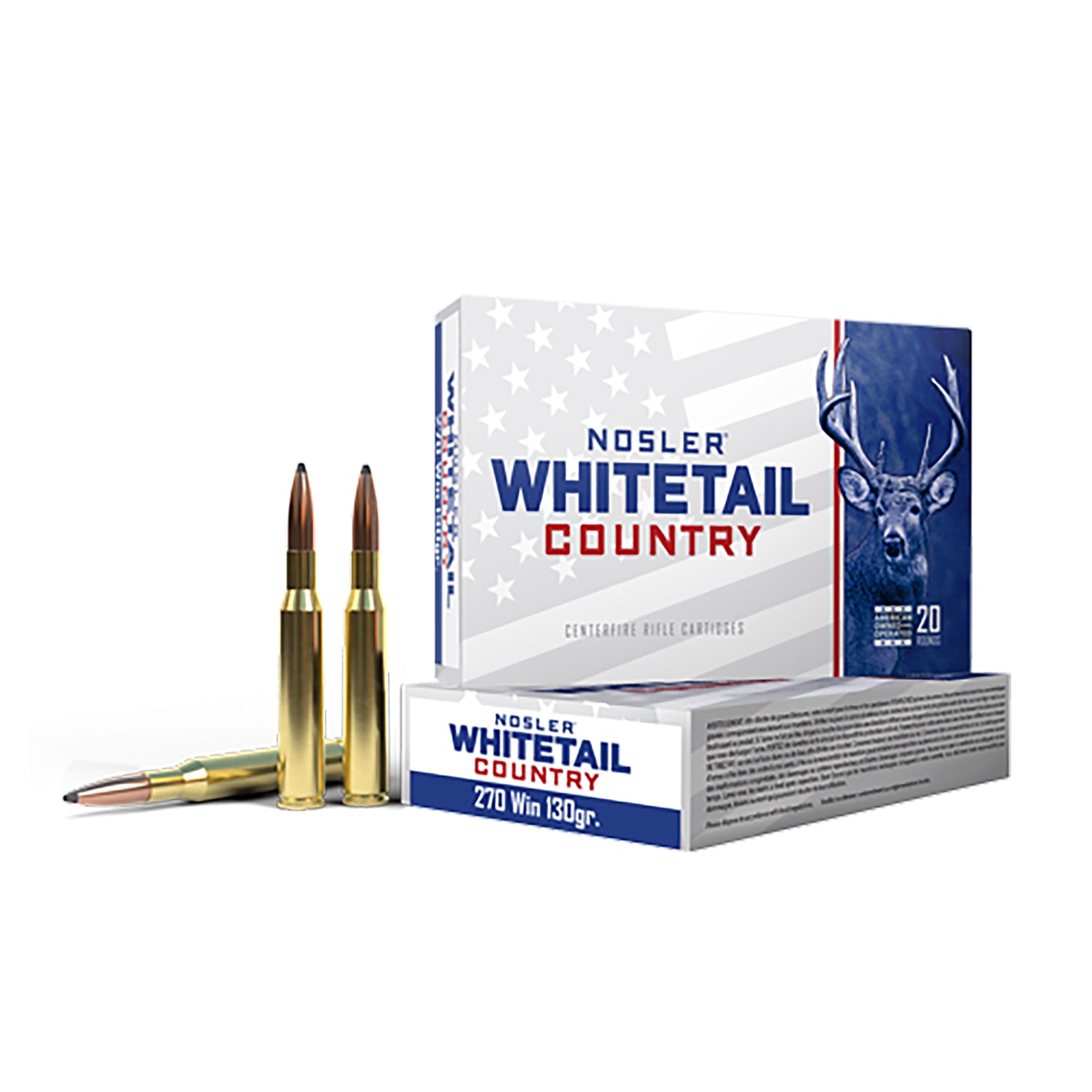 Nosler .270 Winchester Nosler Whitetail Country 130 grain Boat Tail Spire Point ammunition
