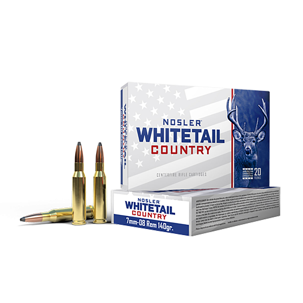 Nosler 7mm-08 Remington Nosler Whitetail Country 140 grain Boat Tail Spire Point ammunition