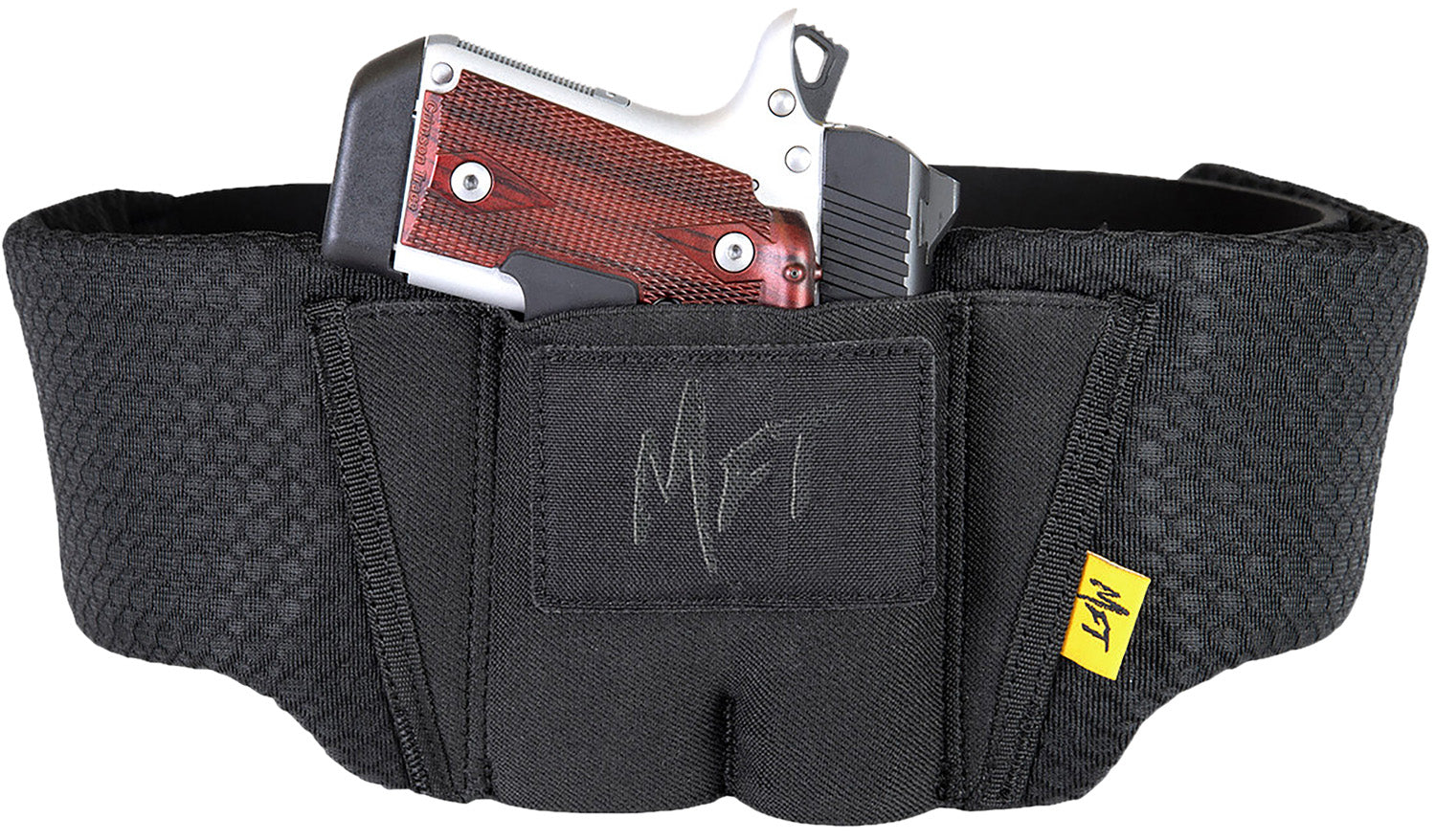 Mission First Tactical Ambidextrous Belly Band Holster 3D Mesh Black Size 26 to 52 Inch