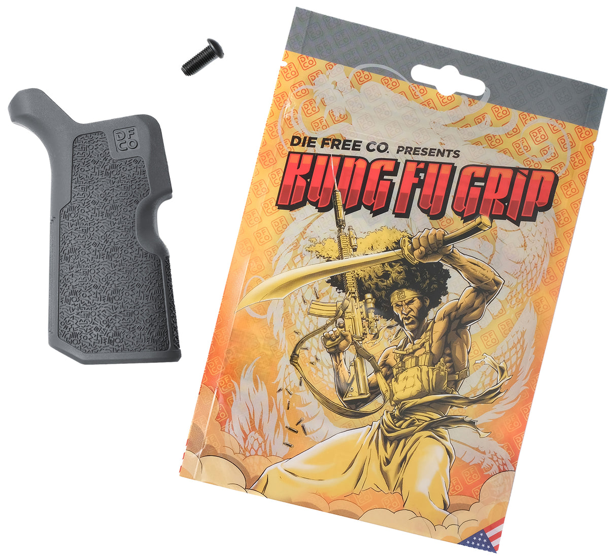 Die Free Co KFGGRY Gray Kung Fu Grip Nylon for AR-15/M4/AR-10/SR25