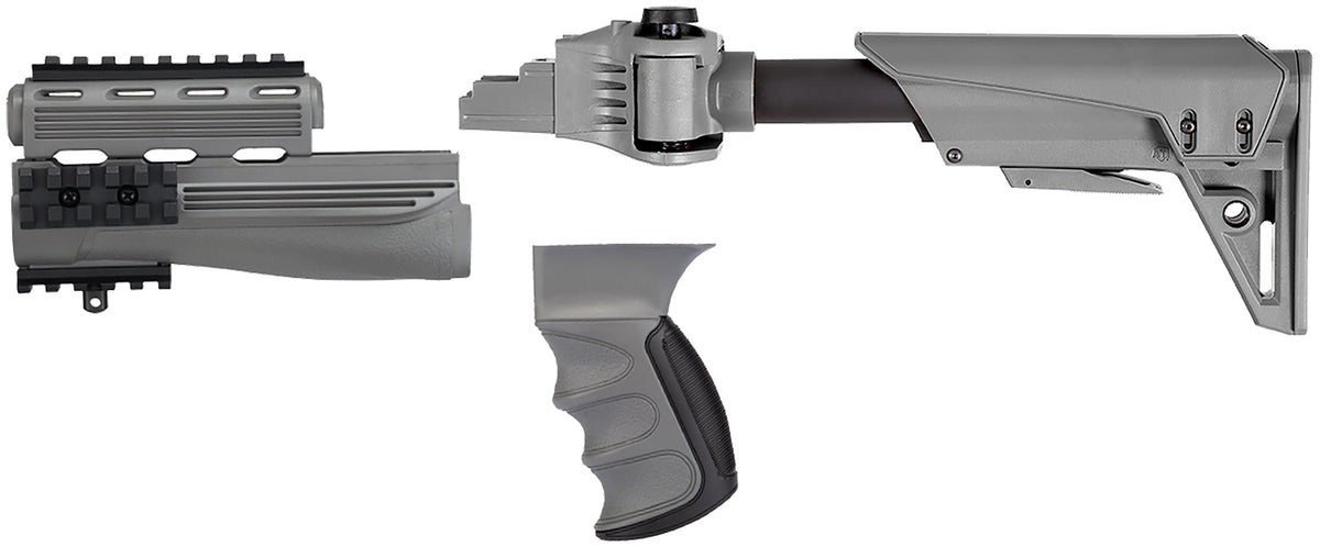 ATI Outdoors S-Force Six-Position Folding Gray Polymer Stock with Pistol Grip and Cheekrest for AK-47