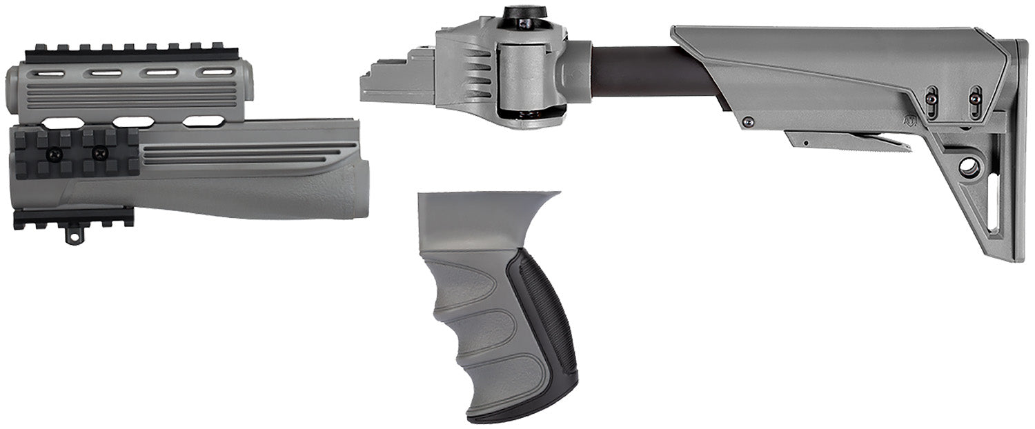 ATI Outdoors S-Force Six-Position Folding Gray Polymer Stock with Pistol Grip and Cheekrest for AK-47