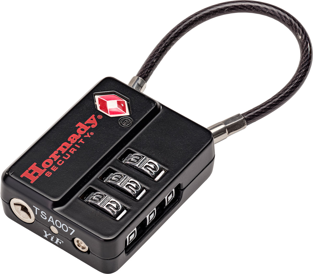 Hornady 96023 Micro TSA Cable Lock Aluminum Black 3-Digit Combo