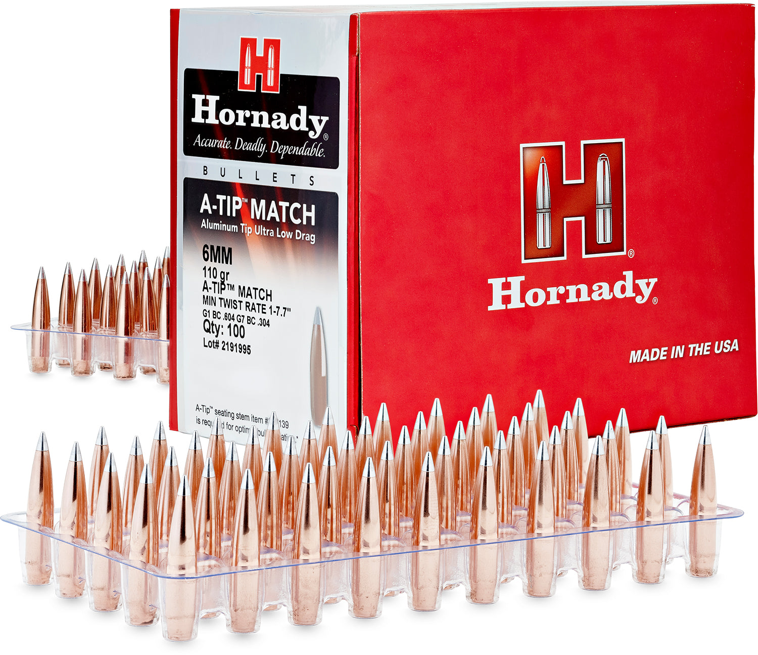 Hornady A-Tip Match 110gr Bullets 6mm .243 Bulk 500-Pack