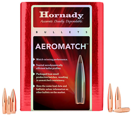Hornady 227711 AeroMatch .224 Caliber 69 Grain HPBT Bullets Box of 500
