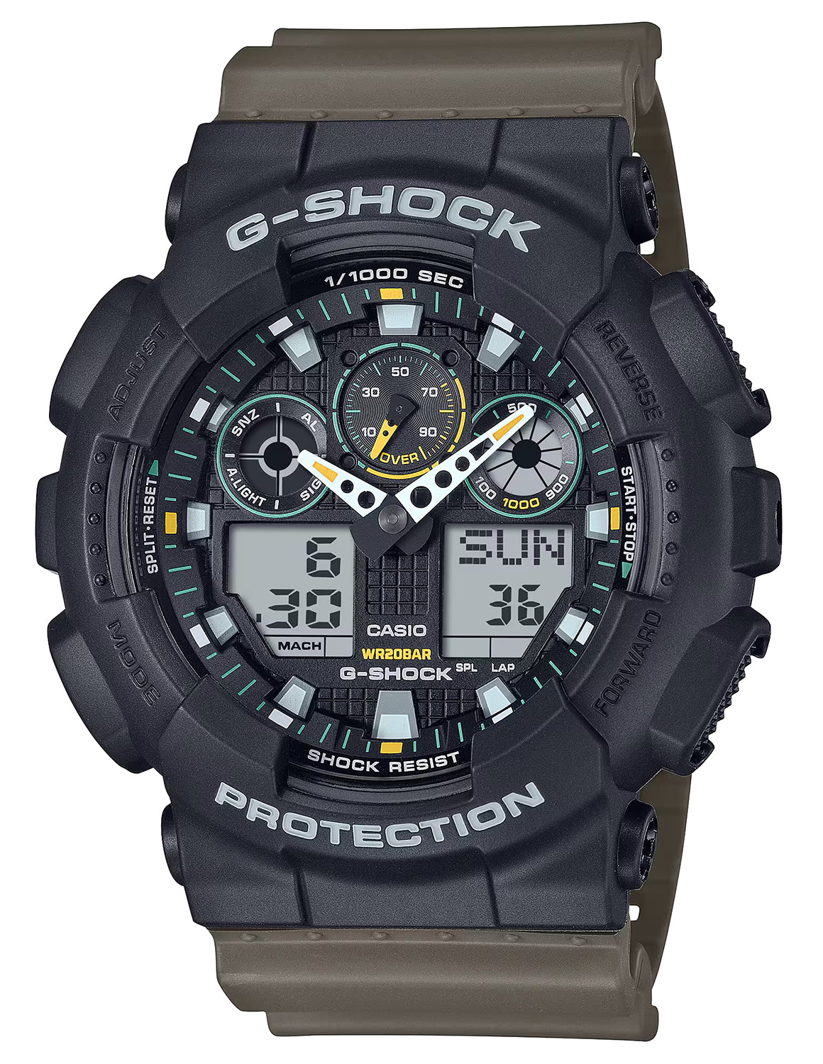 GSHOCK GA100TU1A3CR ANLG-DIGTL GRN