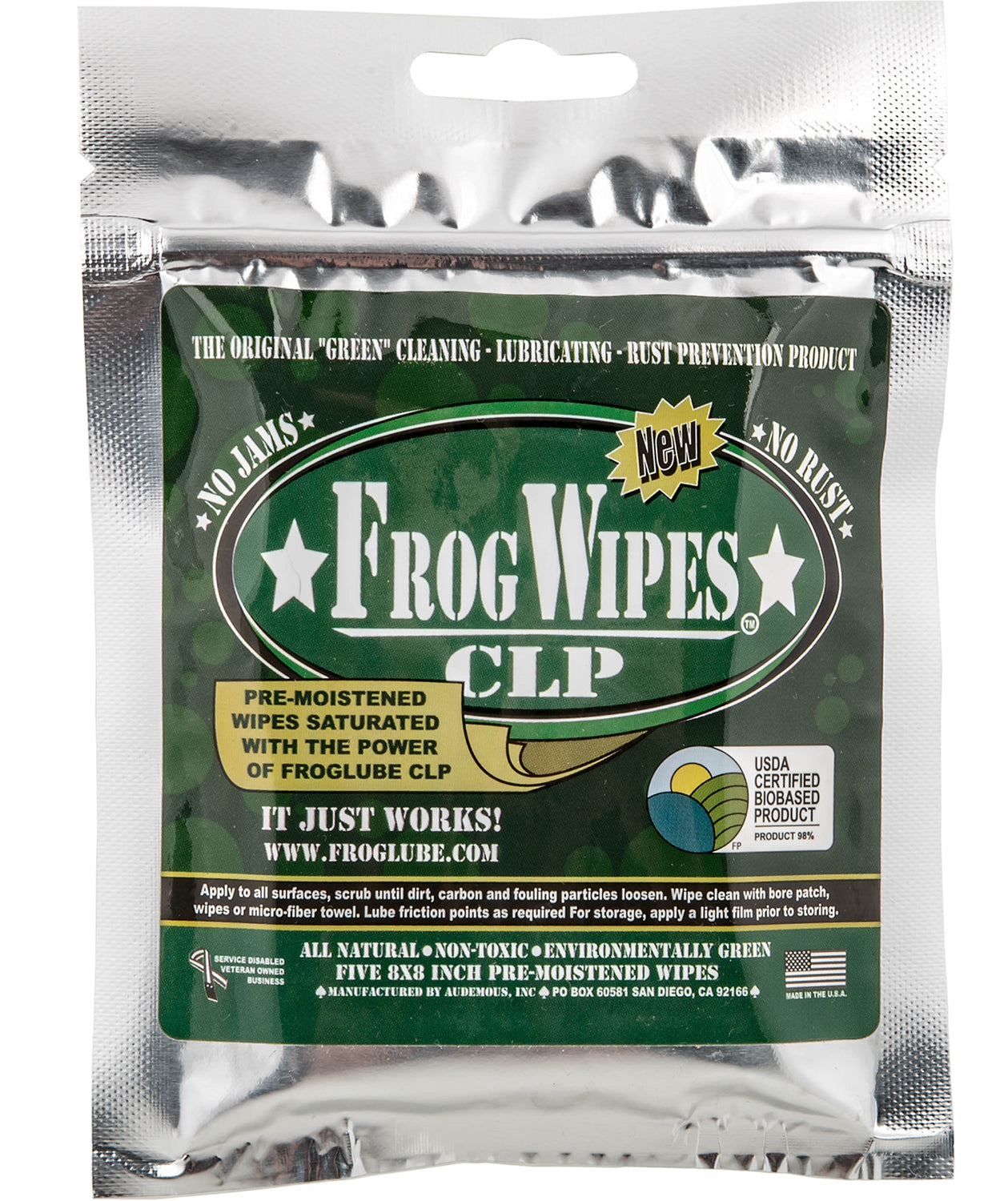 FrogLube 14936 Frog Wipes 5-Pack in Resealable Ziplock