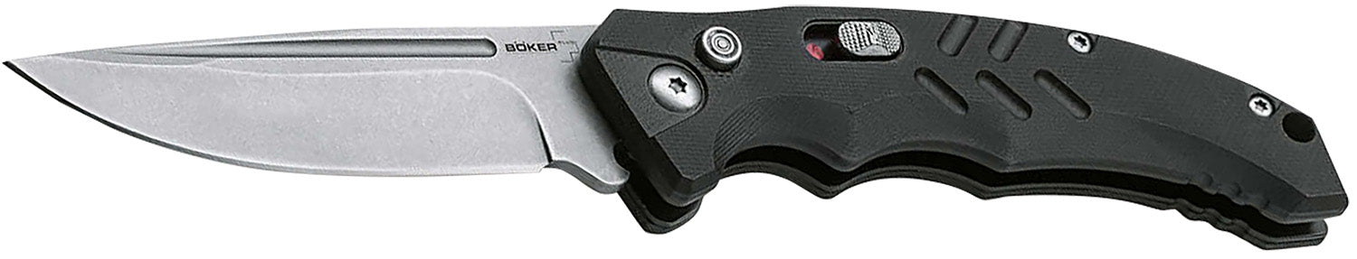 Boker Plus 01BO482 Intention II Auto Pocket Knife Drop Point Stonewash D2 Black G10
