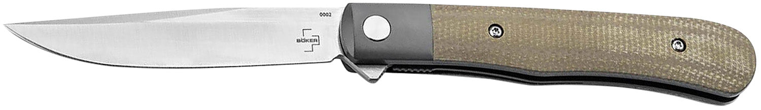 Boker 01BO930 Modern Trapper Uno Pocket Knife 3.23" Nitro-V Blade Gray Micarta Scales