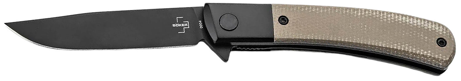 Boker 01BO931 Gentleman's Flipper Knife 2.95" Nitro-V Blade Green Micarta Scales