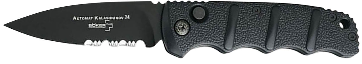 Boker Plus Kalashnikov 01KALS100 3.35" Combo Edge Black D2 Steel Blade Aluminum Handle Folder