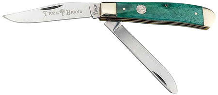 Boker 110829 Traditional Trapper 2.0 D2 Clip Point/Spey Knife Smooth Green Bone Scales