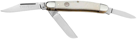 Boker 110854 Traditional Stockman Medium D2 Clip/Sheepsfoot/Spey Knife Smooth White Bone Scales